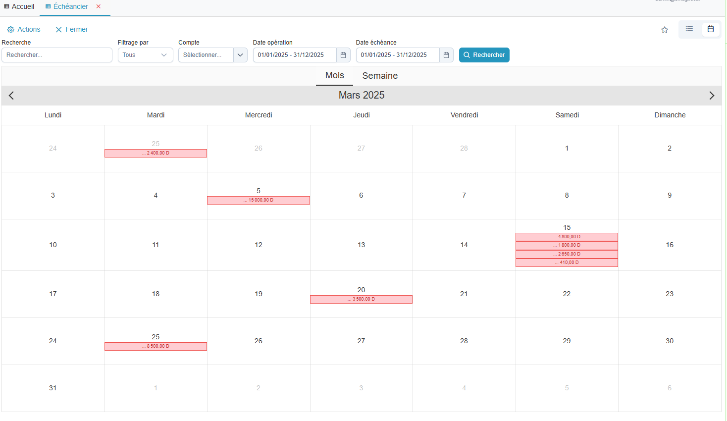 Trésorerie - Capture 1